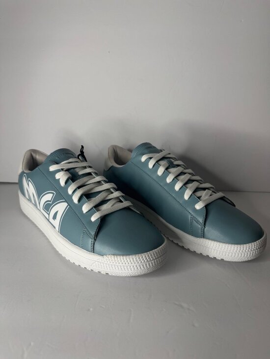 MCQ Alexander McQueen Tennis Sneakers Low Top Shoes Men's US 12 EU 45 Seaglass - Picture 3 of 10